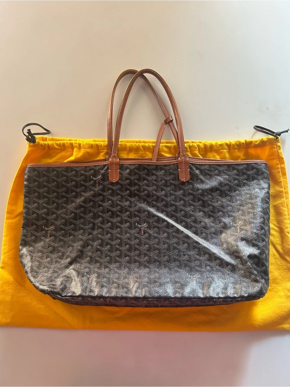 Goyard Saint Louis PM Tote Black/Tan – 2010 Paris – Original Dust Bag